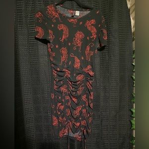 Red and Black Tiger Mini Dress